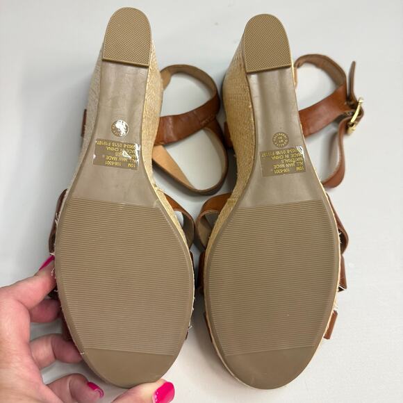 St. John's Bay Platform Wedge Sandals Size 10 M in Brown - Picture 9 of 9